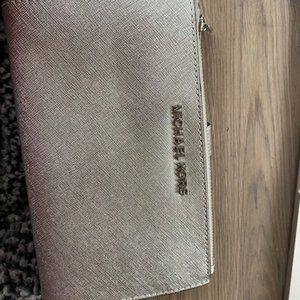 NWT Silver Michael Kors Wristlet